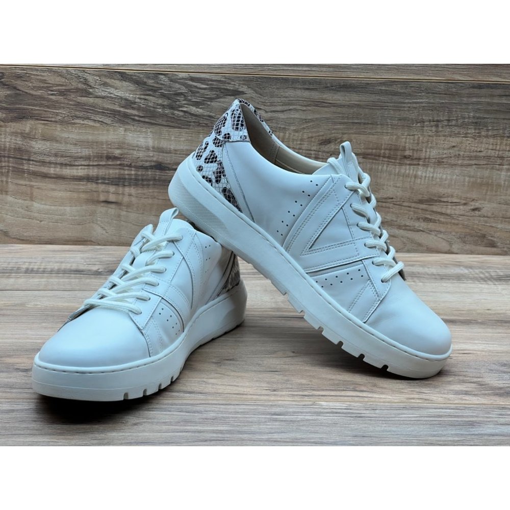 Vionic White Sneakers with Snake Print Accent